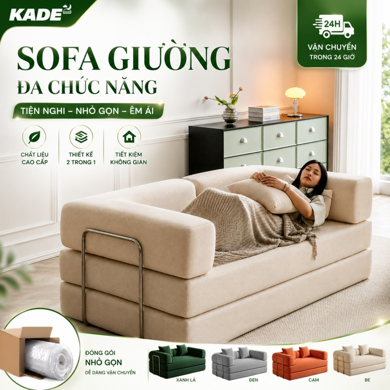 Ghế sofa phòng khách ghế lười tatami giường sofa gấp đa năng ghế sofa giường nỉ gấp cho căn hộ nhỏ
