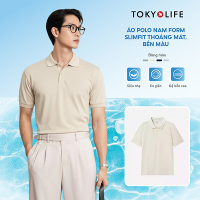 Áo Polo Nam TOKYOLIFEform slimfit thoáng mát, bền màu 40004732