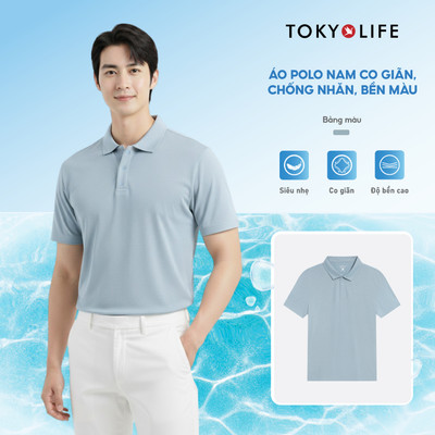 Áo Polo Nam TOKYOLIFE co giãn, chống nhăn, bền màu 40004289 TDH