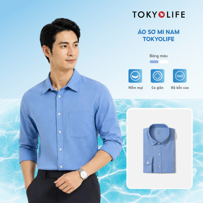 Áo sơ mi nam chất liệu Cotton & Polyester thoáng khí TOKYOLIFE 40004219 TDH