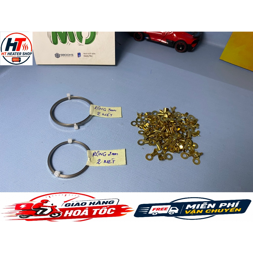 20 cái đầu cốt dây hàn 2mm,3mm - 2 mét dây hàn miệng túi 2mm, 3mm