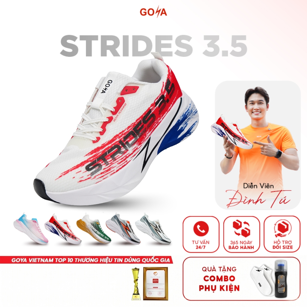 [Bản Nâng Cấp] Giày Thể Thao Chạy Bộ Nam Nữ GOYA STRIDES 3.5 Năm 2026 2- Êm Ái Vượt Trội, Thoáng Khí | BigBuy360 - bigbuy360.vn
