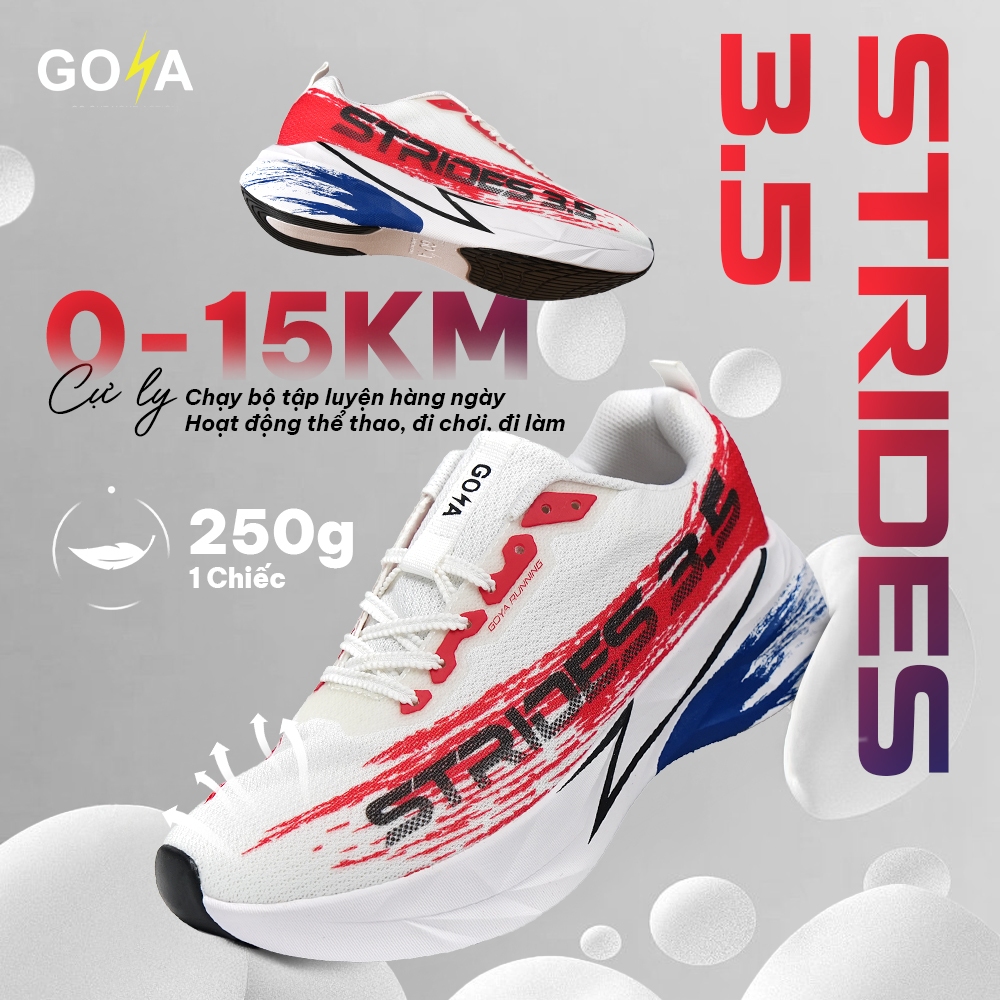 [Bản Nâng Cấp] Giày Thể Thao Chạy Bộ Nam Nữ GOYA STRIDES 3.5 Năm 2026 2- Êm Ái Vượt Trội, Thoáng Khí | BigBuy360 - bigbuy360.vn