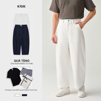 Quần Kaki Nam KRIK Form Harem Chất Cotton Cao Cấp Thiết Kế Túi Cơi Hiện Đại QK6571