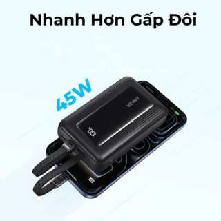 Sạc Anker Zolo 10.000/20.000mAh Tích Hợp 2 Cáp 35w 45w A1681C A110M A110L - Bảo Hành 18 Tháng