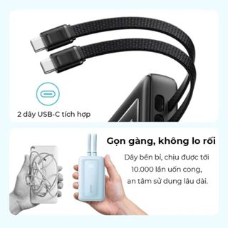 Sạc Anker Zolo 10.000/20.000mAh Tích Hợp 2 Cáp 35w 45w A1681C A110M A110L - Bảo Hành 18 Tháng