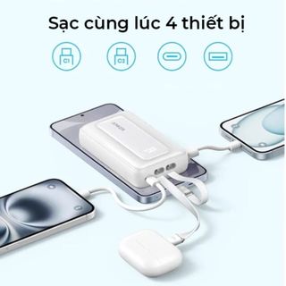 Sạc Anker Zolo 10.000/20.000mAh Tích Hợp 2 Cáp 35w 45w A1681C A110M A110L - Bảo Hành 18 Tháng