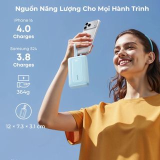 Sạc Anker Zolo 10.000/20.000mAh Tích Hợp 2 Cáp 35w 45w A1681C A110M A110L - Bảo Hành 18 Tháng