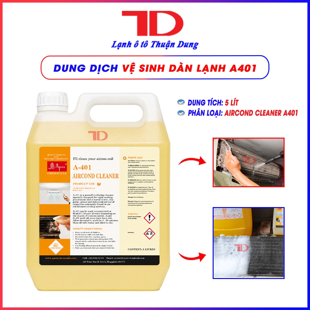Chất tẩy rửa dàn nhôm  A400 Coil Kleen - A401 Aircond Cleaner 5 lít và Dung Dịch Khử Mùi Oto BITOP