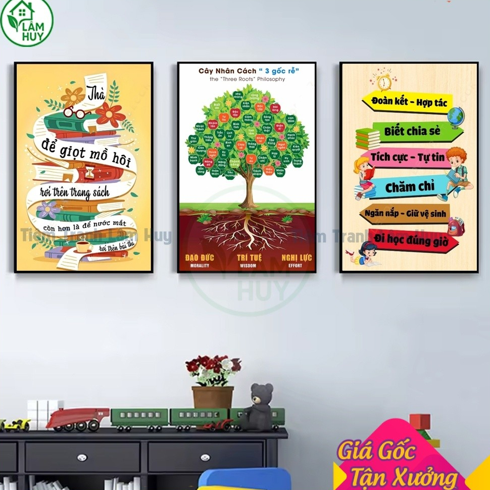 Tranh Slogan Lớp Học, Tranh Treo Trang Trí Lớp Học, Tranh Treo Trường Học, Tranh Động Lực Phòng Học