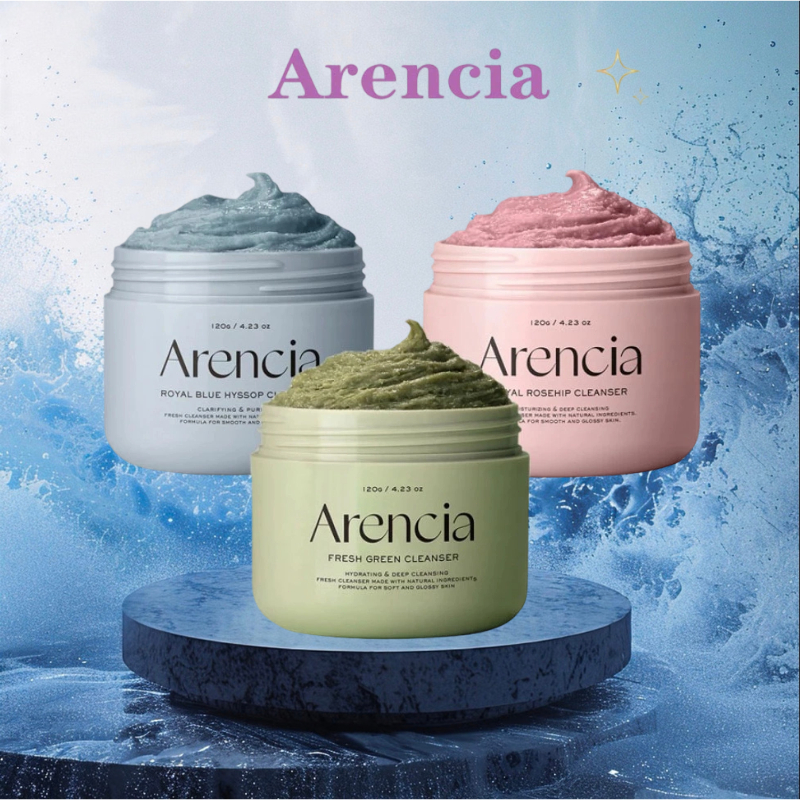 Sữa rửa mặt Arencia 120g / Sữa rửa mặt + mặt nạ đất sét Arencia 120g / chính hãng Hàn Quốc / Làm sạc