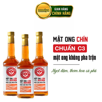 Combo: 3 chai Mật ong chín Honimore Natural & Healthy Hoa Cao Nguyên 630g/chai