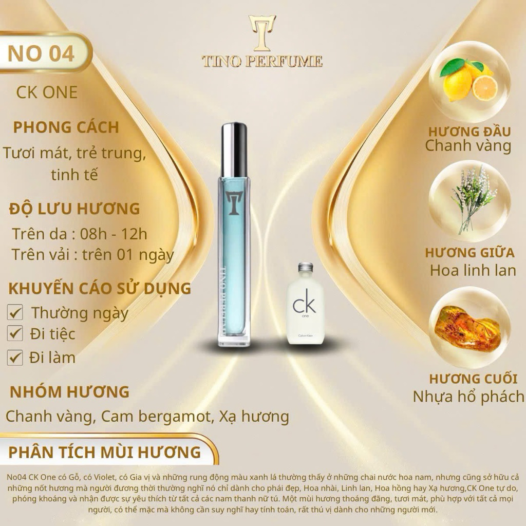 NƯỚC HOA NAM CK ONE HƯƠNG THƠM TƯƠI MÁT TRẺ TRUNG VÀ TINH TẾ