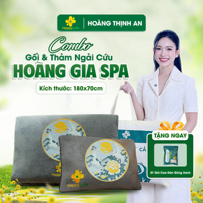 [Kích Thước 70x180cm] Combo Thảm Và Gối Ngải Cứu Hoàng Thịnh An Hoàng Gia Spa Cao Cấp Happy Life