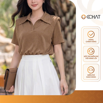 Áo Thun 𝐂𝐂𝐇𝐀𝐓 Dáng Bí Boom Astra Cổ V Hiện Đại Chất Liệu Mềm Mát 16TNC2063PT