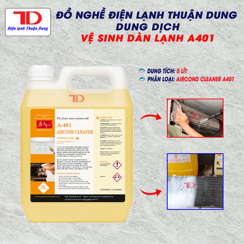 Chất Tẩy Rửa Dàn Lạnh, Dàn Nhôm, Lá Nhom  A400 Coil Kleen - A401 Aircond Cleaner, Chất tẩy rửa Đa Nă