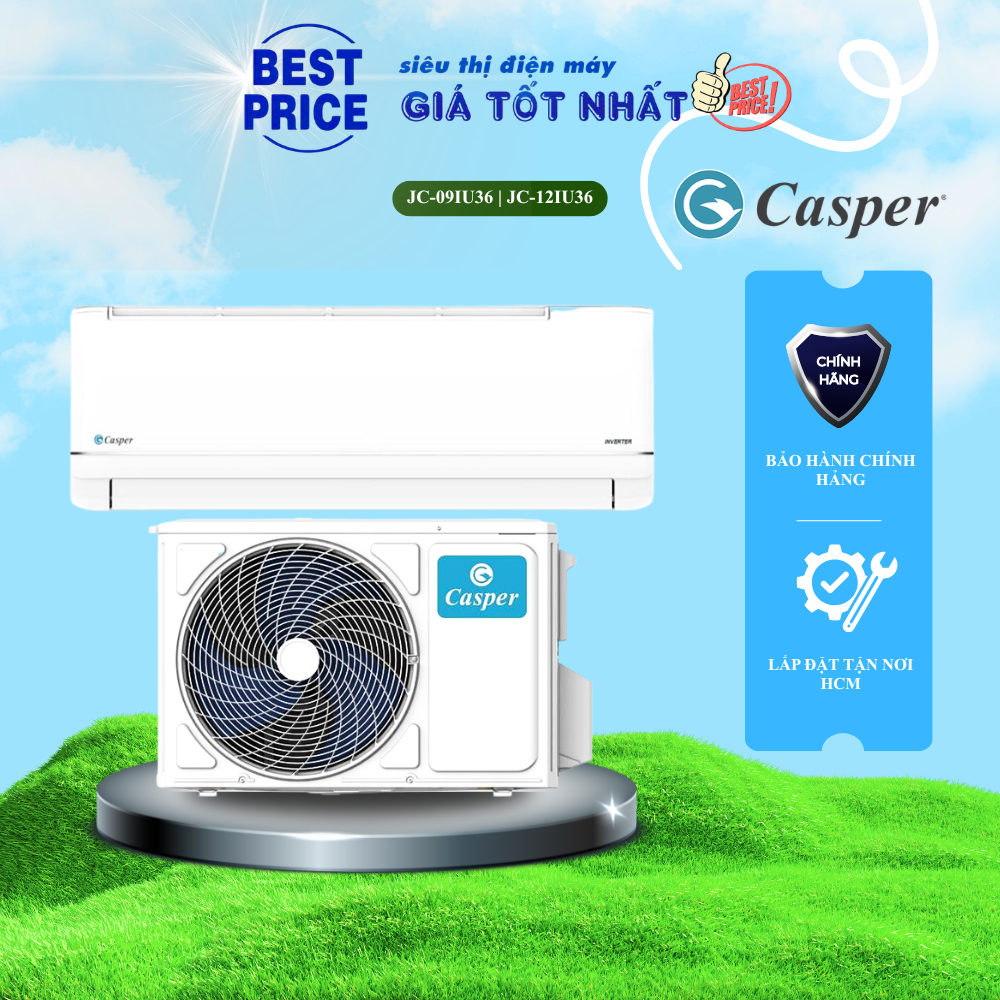 Máy Lạnh Casper Inverter JC-09IU36 | JC-12IU36 – Làm Lạnh Nhanh Turbo, BabyCare, Tiết Kiệm Điện