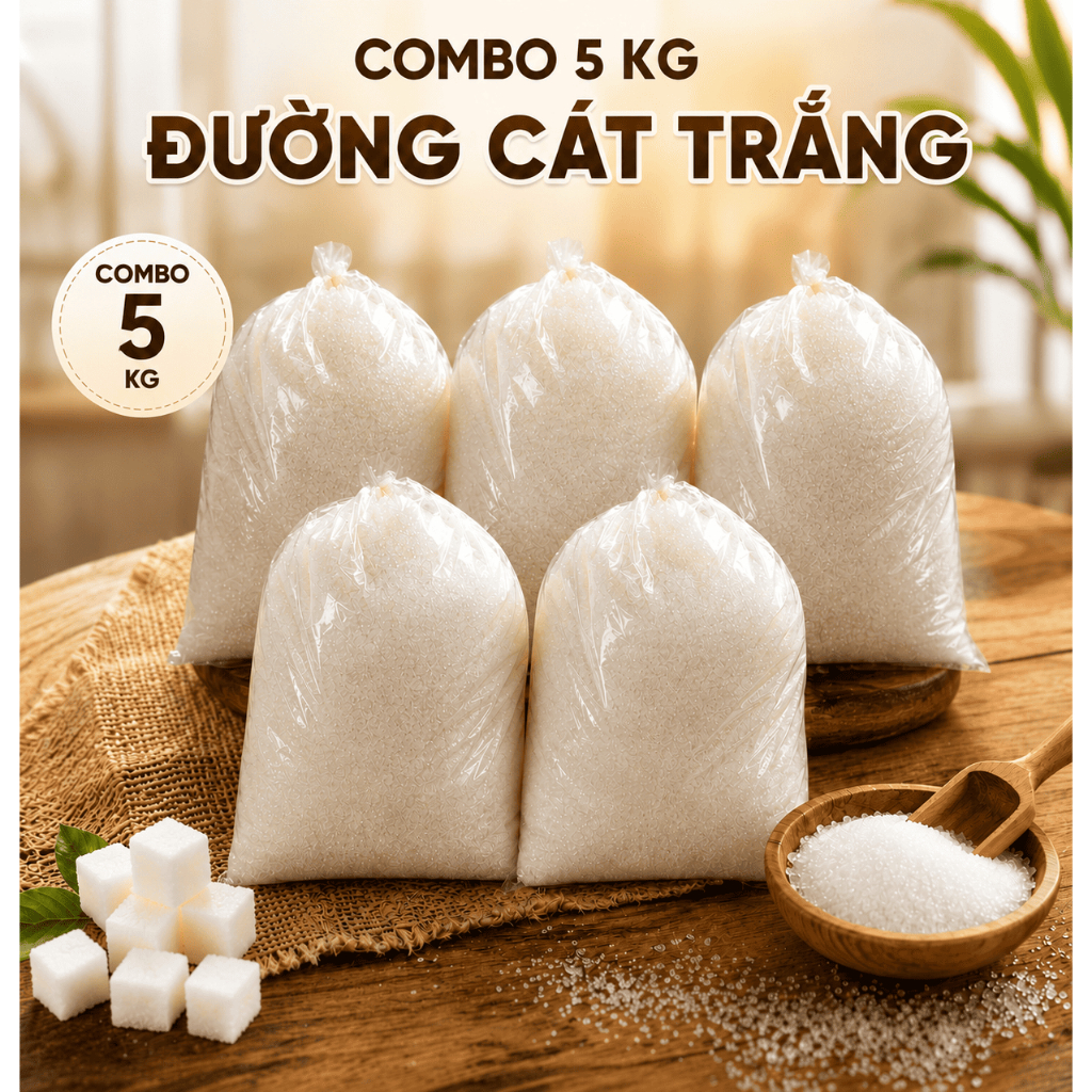 Combo 5 kg Đường Cát Trắng