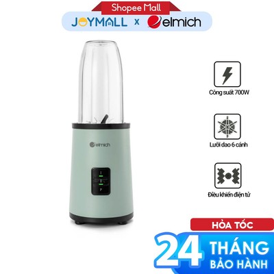 Máy Xay Sinh Tố Đa Năng Elmich BLE-8718, Hàng Chính Hãng, Lưỡi Dao 6 Cánh, 700W, Gồm 2 Cối - JoyMall