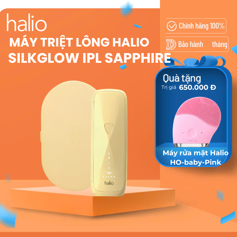 Máy Triệt Lông Halio SilkGlow IPL Sapphire Cooling Hair Removal Device - Yellow