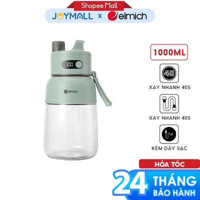 Máy Xay Sinh Tố Cầm Tay Elmich BLE9184 1000ml, Hàng Chính Hãng, Dung Lượng Pin Lớn - JoyMall