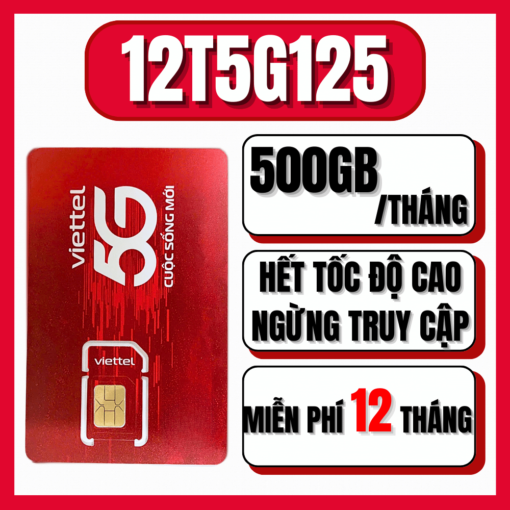 [DATA KHỦNG 500GB] SIM VIETTEL 5G DATA KHỦNG 500GB MỖI THÁNG DÙNG TRỌN 12 THÁNG CHÍNH HÃNG SIÊU HOT