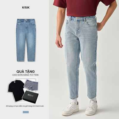 Quần Jeans Nam KRIK Form Baggy Chất Liệu Thấm Hút Tốt Thiết Kế Trẻ Trung Hiện Đại QJ6227