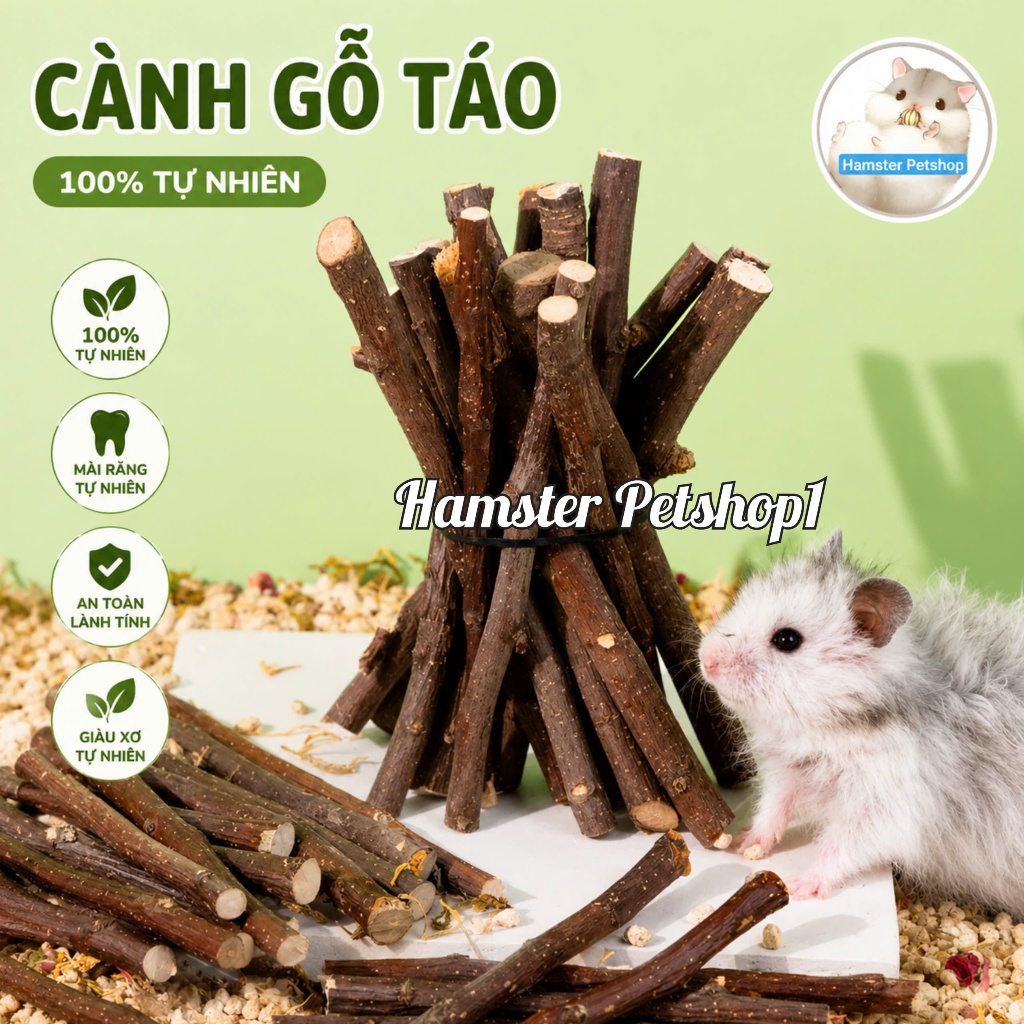Cành táo mài răng cho Hamster , Sóc, Nhím