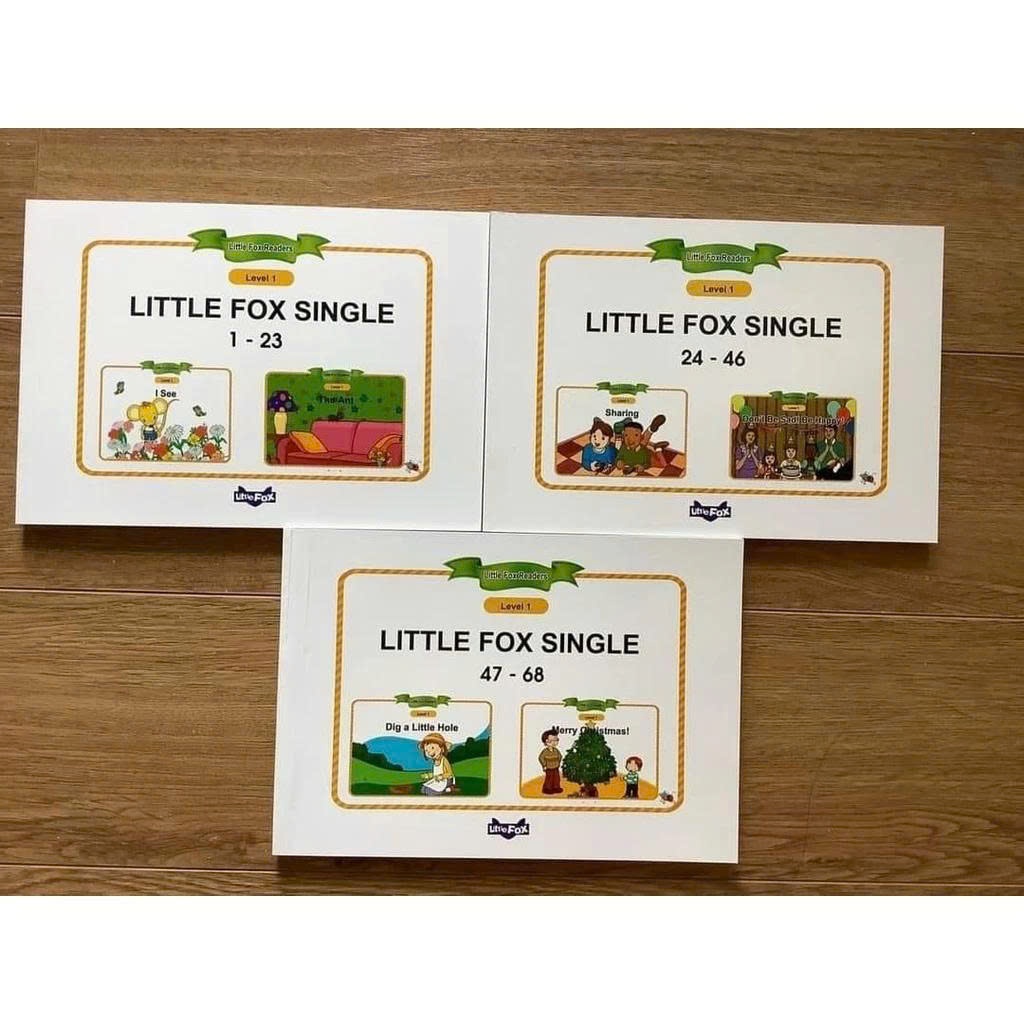 Bộ 3 Little Fox Single Stories level 1 giúp trẻ học từ vựng tiếng anh, Tặng AUDIO và VIDEO, dành cho
