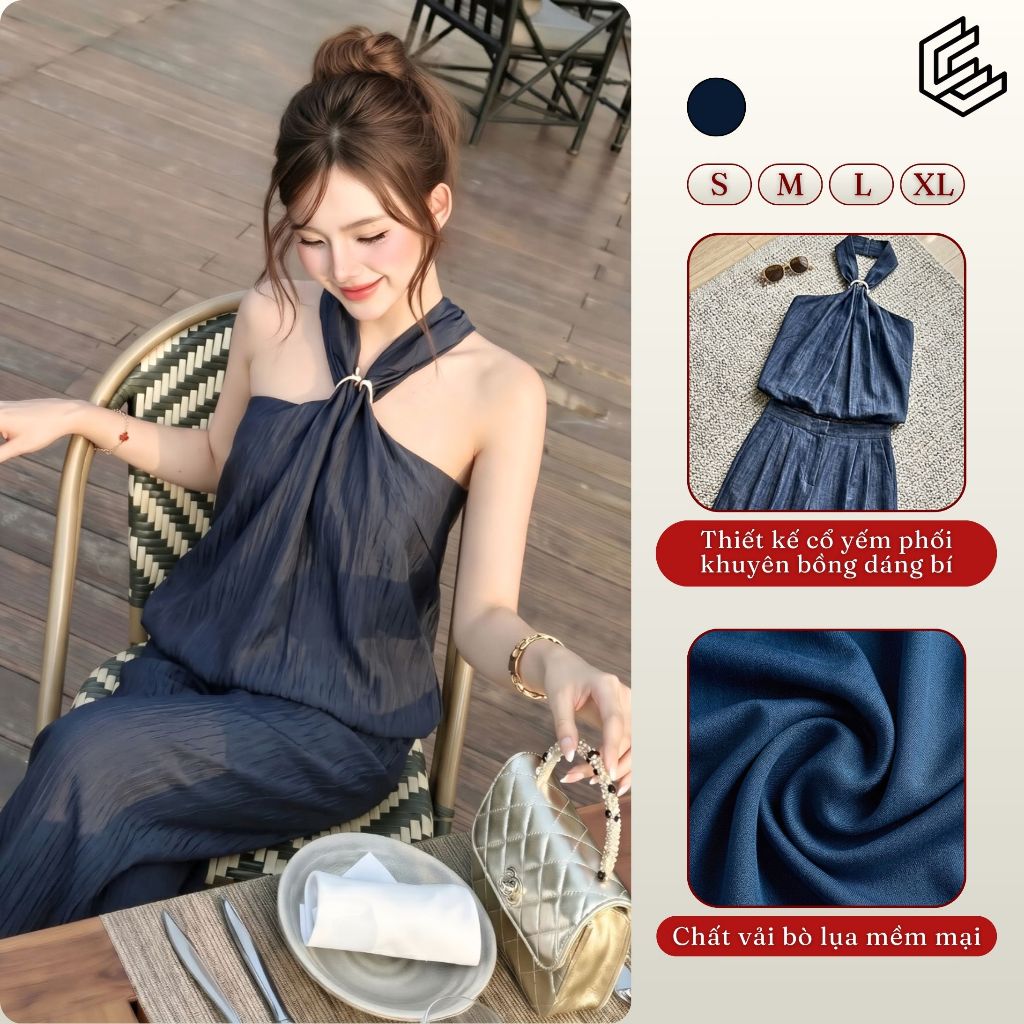 Set áo yếm cổ khoen kim loại quần suông nữ tính EMILI DESIGN phong cách resort thanh lịch [B200]