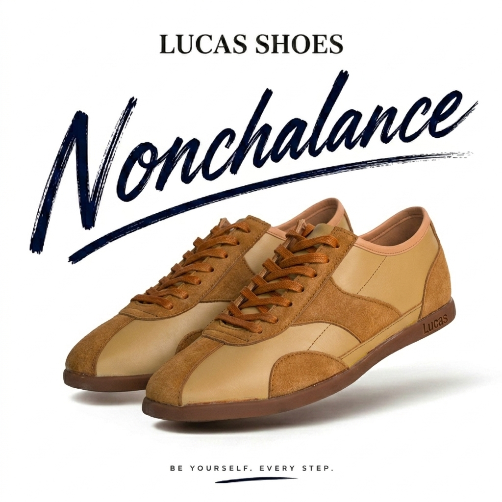 Giày Sneaker Nam NOVE Orange Da Bò Thật Phối Da Lộn Phong Cách Modern Classic Lucas Shoes