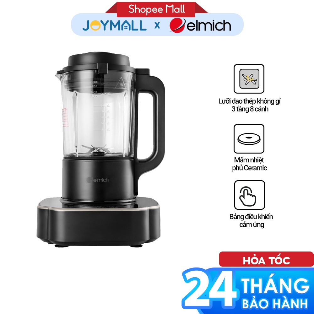 Máy làm sữa hạt đa năng Elmich CBE-3904OL 1.2L, Hàng chính hãng, Lưỡi dao 3 tầng 8 cánh - JoyMall