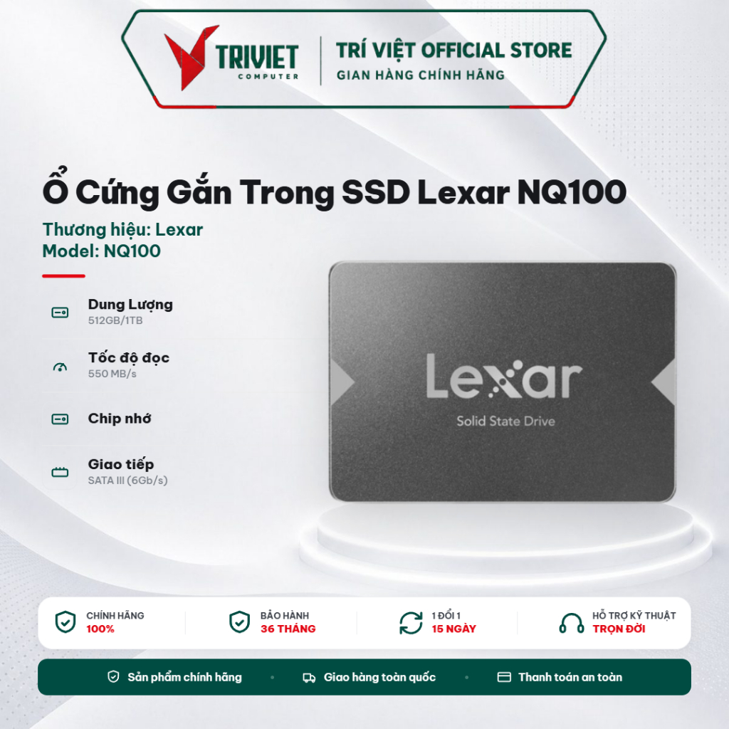 Ổ Cứng Gắn Trong SSD Lexar NQ100 (512GB/1TB) 2.5" SATA III - Tốc Độ 550MB/s