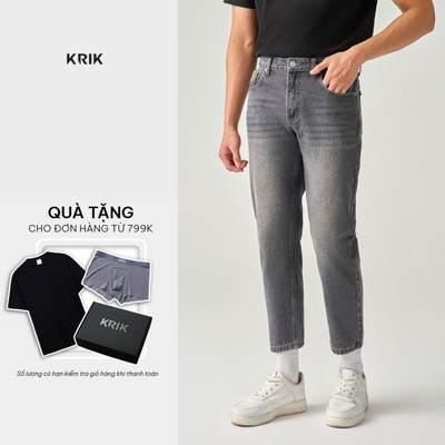 Quần Jeans Nam KRIK Form Baggy Chất Cotton Bền Đẹp Thiết Kế Phóng Khoáng Hiện Đại QJ6264