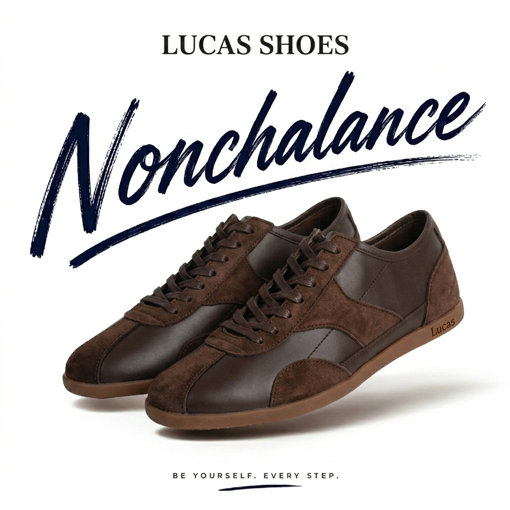Giày Sneaker Nam NOVE Chocolate Da Bò Thật Phối Da Lộn Cao Cấp Dễ Phối Đồ Lucas Shoes