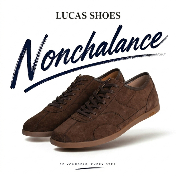 Giày Sneaker Nam NOVE Suede Brown Da Bò Lộn Cao Cấp Tối Giản Dễ Phối Đồ Lucas Shoes