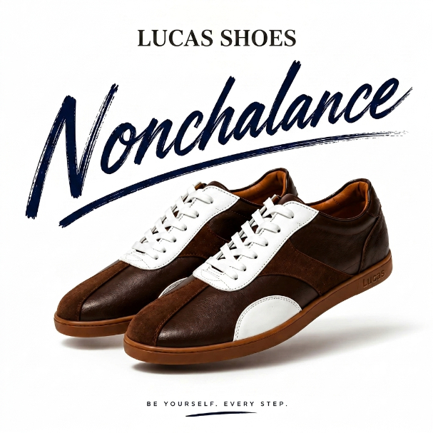 Giày Sneaker Nam NOVE Milk Cafe Da Bò Thật Tối Giản Dễ Phối Đồ Lucas Shoes