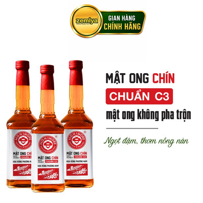 Combo: 3 chai Mật ong chín Honimore Natural & Healthy Hoa Phương Nam 630g/chai