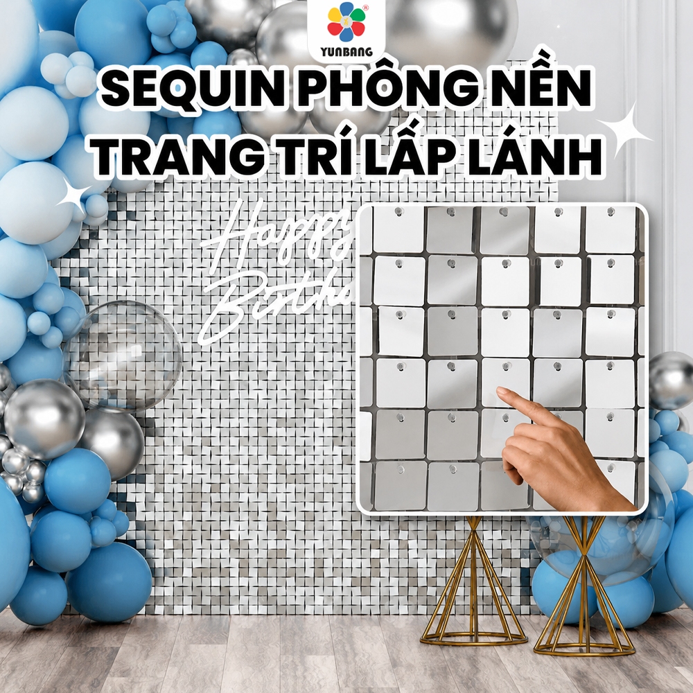 Tấm Sequin Lấp Lánh Trang Trí Tiệc