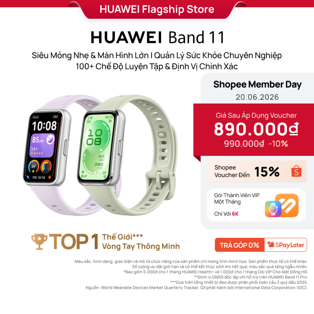 Vòng Đeo Tay Thông Minh HUAWEI Band 11 Series | Mỏng Nhẹ, Màn Hình Lớn| Quản Lý Sức Khỏe Nâng Cao| 100+ Chế Độ Luyện Tập | BigBuy360 - bigbuy360.vn