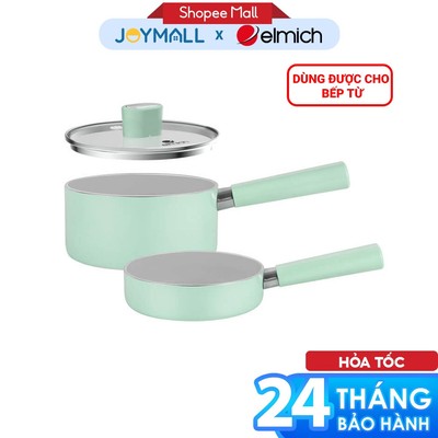 Bộ Chảo Quánh Chống Dính Men Sứ Elmich Baby EL-1168, Hàng Chính Hãng, Bắt Từ Nhanh Mọi Bếp - JoyMall