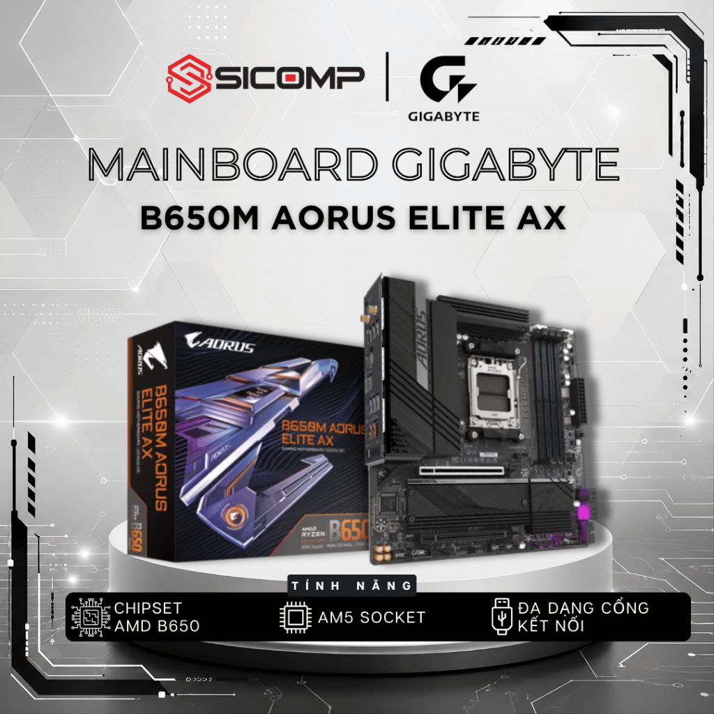[FV] Gigabyte B650M Aorus Elite AX, CHÍNH HÃNG, BH 3Y