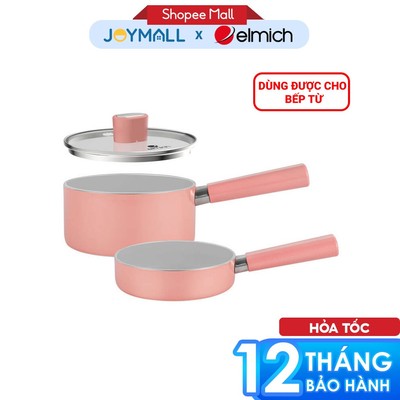 Bộ Nồi Chảo Chống Dính Elmich Baby EL-1169AP 16cm, Hàng Chính Hãng, Dùng Được Nhiều Loại Bếp-JoyMall