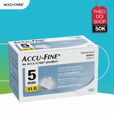 Hộp 100 Đầu Kim Bút Tiêm Insulin ACCU-CHEK 31Gx5mm ACCU-FINE Phù Hợp Với Hầu Hết Các Bút Tiêm Insulin
