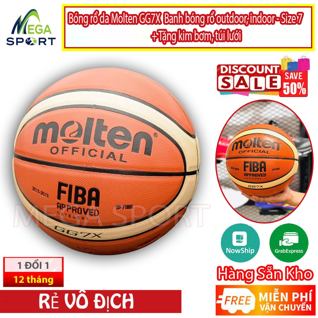 Bóng rổ da Molten GG7X và GL7X - Banh bóng rổ outdoor, indoor - Size 7