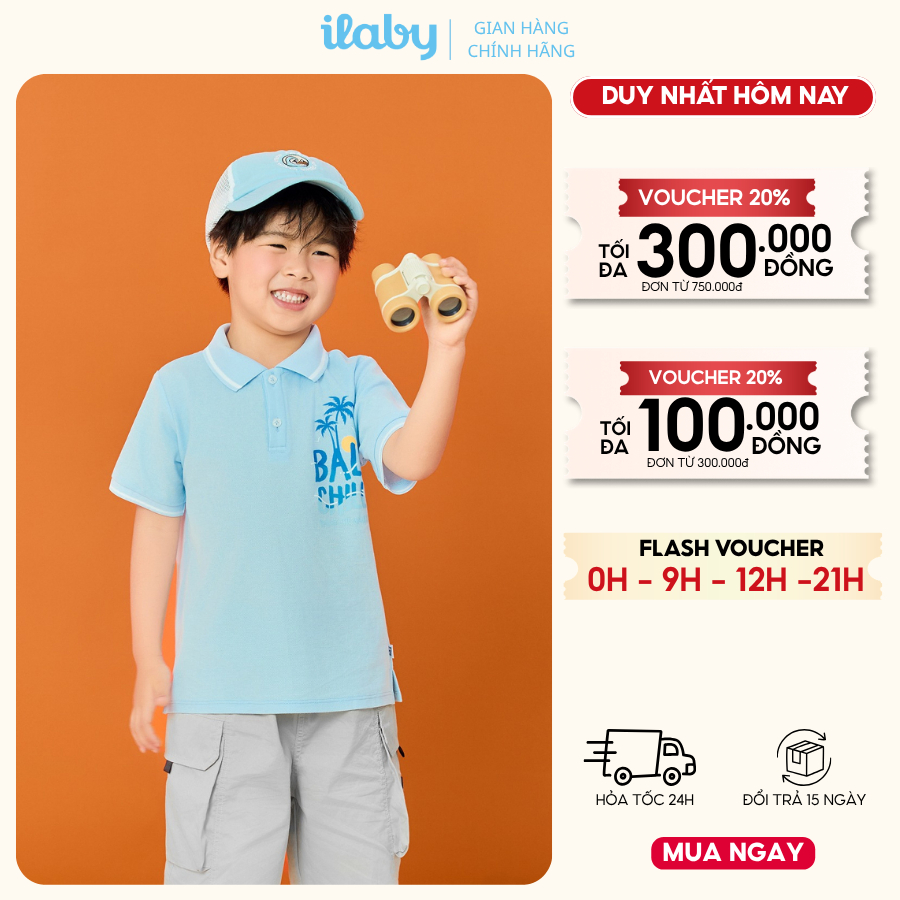Mix set bộ mùa hè bé trai ILABY HCM áo polo và quần đùi túi hộp năng động [3761+3296]