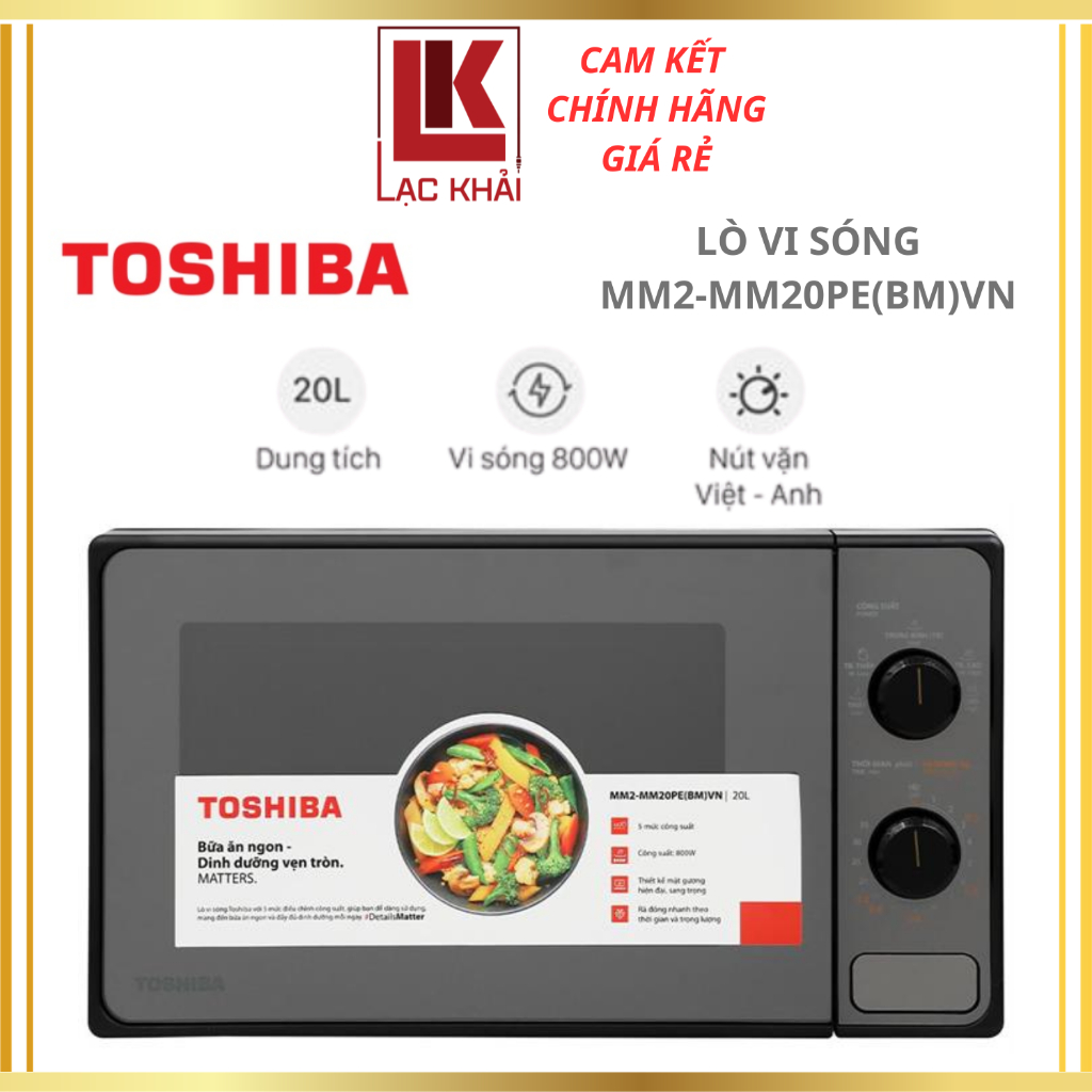 Lò vi sóng Toshiba MM2-MM20PE(BM)VN 20 lít, 800W - Hàng chính hãng