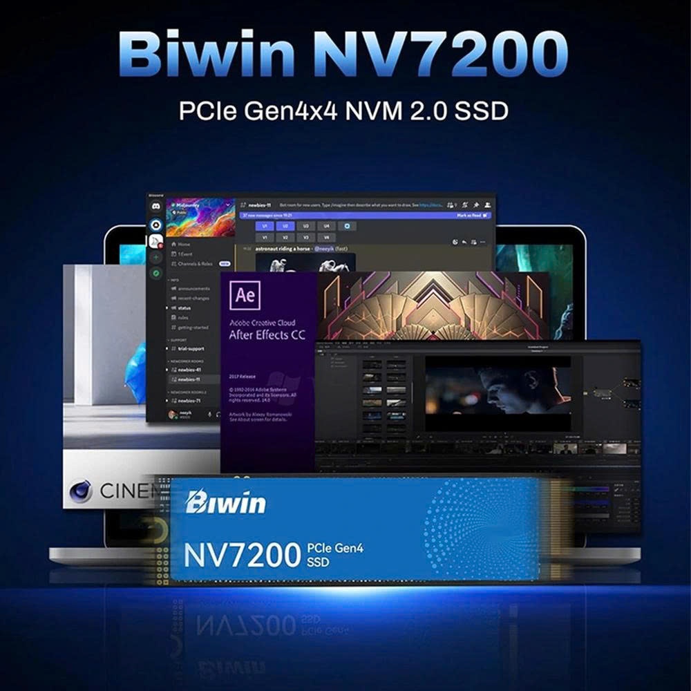 Ổ cứng SSD Biwin NV7200 1TB/2TB M.2 PCIe Gen4 x4 NVMe - Tốc độ đọc lên tới 7200 MB/s, Bảo hành 60 tháng chính hãng | BigBuy360 - bigbuy360.vn