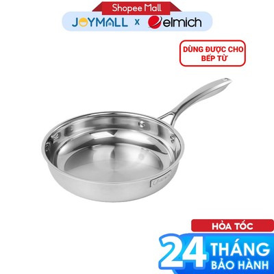 Chảo Inox Dập Nguyên Khối Elmich EL-2431OL Sz20,24,26cm, Hàng Chính Hãng, Dùng Mọi Loại Bếp-JoyMall