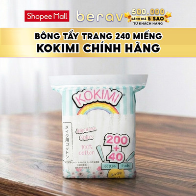 Bông Tẩy Trang KOKIMI Jumpo Size - Túi 240 MIẾNG